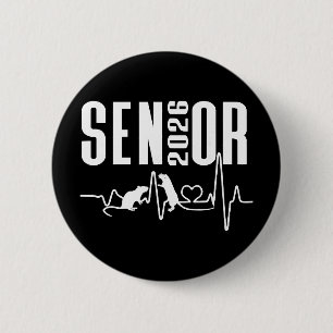 Cl Of 2026 Senior Animal Themed Pet Rat Heartbeat 6 Cm Round Badge