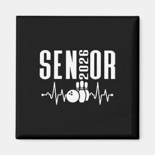 Cl Of 2026 Senior Bowling Themed Heartbeat Graphic Magnet