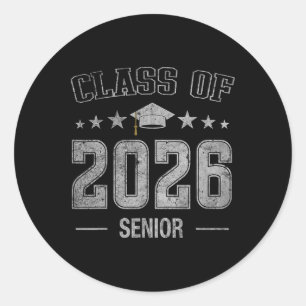 Cl Of 2026 Senior Graduation High School College G Classic Round Sticker