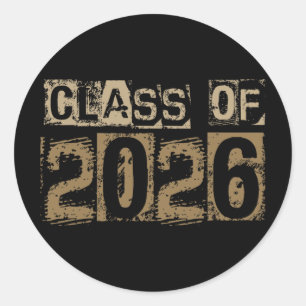 Cl Of 2026 Senior Graduation Vintage Classic Round Sticker