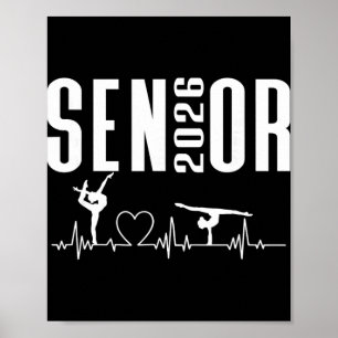 Cl Of 2026 Senior Gymnastics Themed Gymnast Heartb Poster