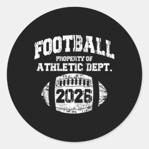 Cl Of 2026 Senior High School Football College Gra Classic Round Sticker