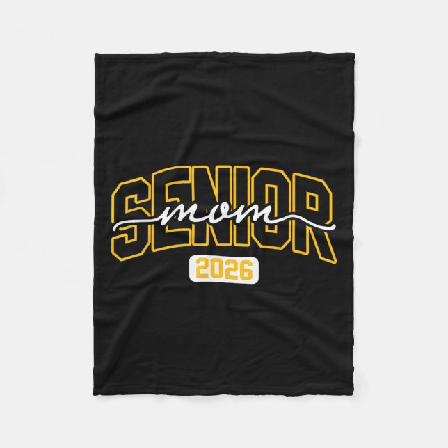 Cl Of 2026 Senior Mum High School Graduation Black Fleece Blanket (Front)