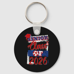 Cl Of 2026 Senior Soccer Player High School Gradua Key Ring