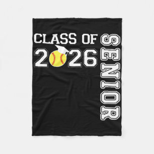 Cl Of 2026 Senior Softll Player Graduation Fleece Blanket