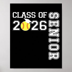 Cl Of 2026 Senior Softll Player Graduation Poster