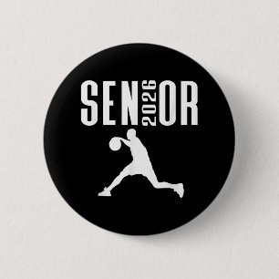 Cl Of 2026 Senior Sports Themed Basketball Player  6 Cm Round Badge