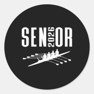 Cl Of 2026 Senior Sports Themed Rowing Team Graphi Classic Round Sticker