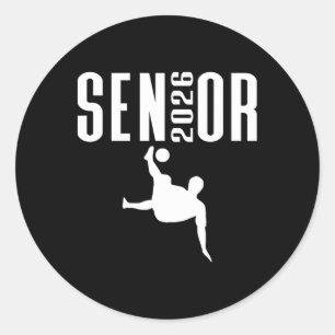 Cl Of 2026 Senior Sports Themed Soccer Player Grap Classic Round Sticker