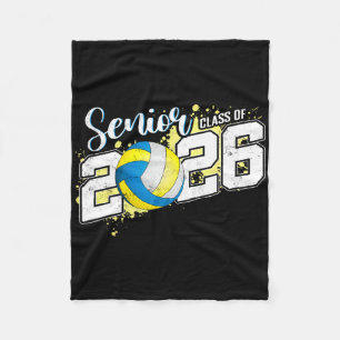 Cl Of 2026 Senior Volleyball Graduation Fleece Blanket
