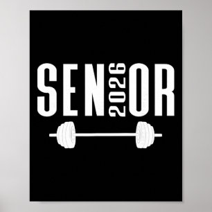 Cl Of 2026 Senior Weightlifting Team Gym Barbell W Poster