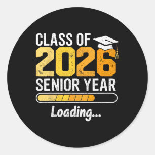 Cl Of 2026 Senior Year Loading Senior 2026 Graduat Classic Round Sticker