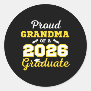 Cl Of 2026 Shirt Proud Grandma Of A 2026 Graduate Classic Round Sticker