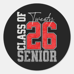 Cl Of 2026 Twenty 26 Graduation Senior 2026 Classic Round Sticker
