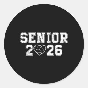 Cl Of 2026 Volleyball Graduation Cl Of 2026 Senior Classic Round Sticker