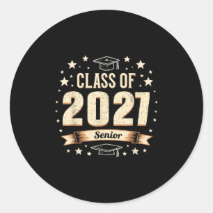 Cl Of 2027 Senior Graduation 2027 Back To School B Classic Round Sticker