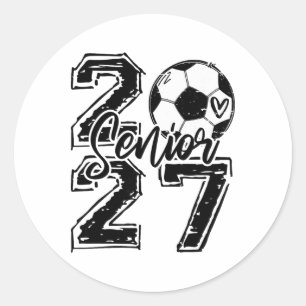 Cl Of 2027 Soccer Senior 2027 Ck To School Funny Classic Round Sticker