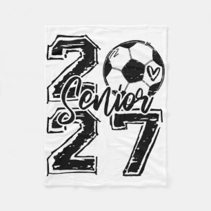 Cl Of 2027 Soccer Senior 2027 Ck To School Funny Fleece Blanket