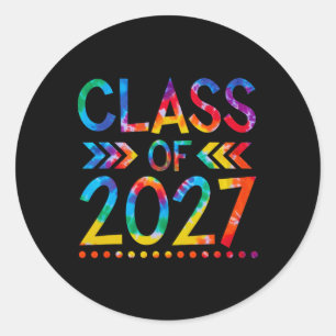 Cl Of 2027 - Tie Dye Back To School Cl Of 2027 Classic Round Sticker