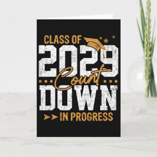 Cl Of 2029 Count Down Graduating Fun First Day 8th Card