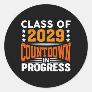 Cl Of 2029 Countdown In Progress Vintage First Day Classic Round Sticker