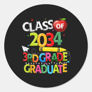 Cl Of 2034 Lets Crush 3rd Grade Last Days Of Schoo Classic Round Sticker
