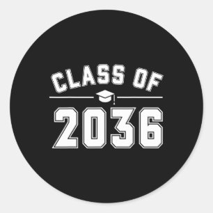 Cl Of 2036 Grow With Me First Day Of School Gradua Classic Round Sticker