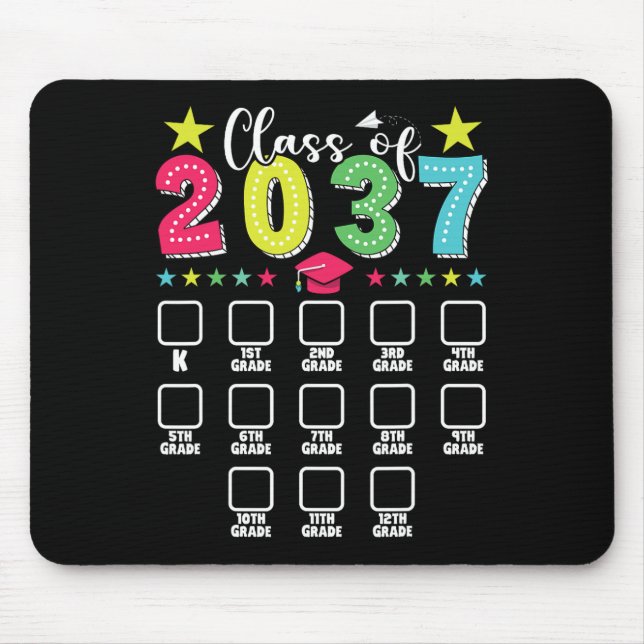 Cl Of 2037 Graduation Checklist Kindergarten 12th  Mouse Pad (Front)