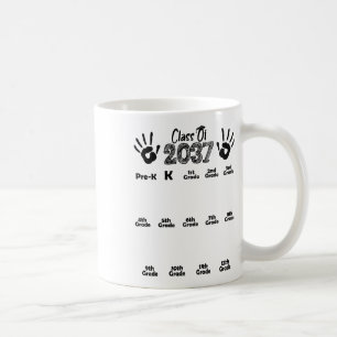 Cl Of 2037 Grow With Me Shirt Handprint Pre-k 12th Coffee Mug