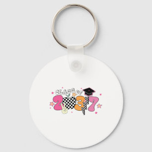 Cl Of 2037 Pre K Grow With Me Graduation Groovy Key Ring