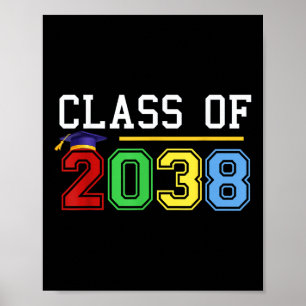 Cl Of 2038 Graduation Fun Academic Style Poster