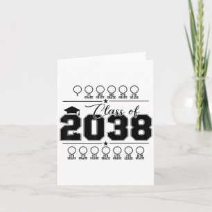 Cl Of 2038 Grow With Me First Day Of School Gradua Card