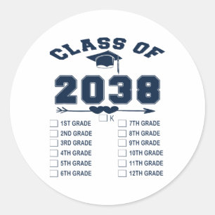 Cl Of 2038 Grow With Me Funny Kindergarten Back To Classic Round Sticker