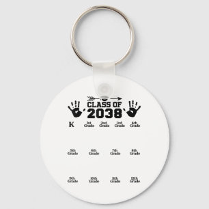 Cl Of 2038 Grow With Me Handprint Pre K 12th Grade Key Ring
