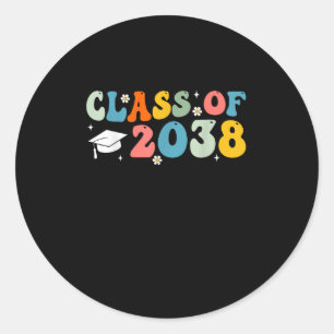 Cl Of 2038 Grow With Me Kindergarten Graduation Gr Classic Round Sticker