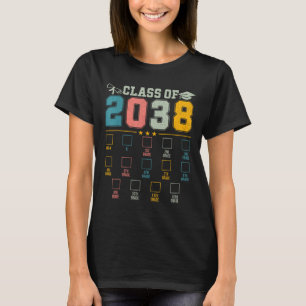 Cl Of 2038 Growing With Me Checklist K To 12th Gra T-Shirt