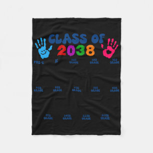 Cl Of 2038 Handprint Cute Back To School Pre-k Gra Fleece Blanket