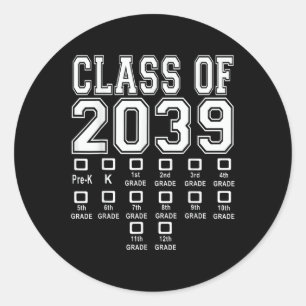 Cl Of 2039 Grow With Me Classic Round Sticker