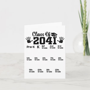 Cl Of 2041 Grow With Me Handprint Pre-k 12th Grade Card