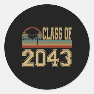 Cl Of 2043 Grow With Me Premium  Classic Round Sticker