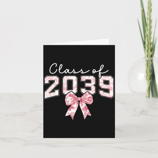 Cl Of 20&#  Grad Preppy Coquette Bow Girly Girl K Card (Front)