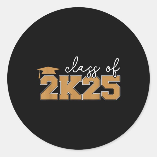 Cl Of 2k25 Graduation Celebration Style  Classic Round Sticker (Front)
