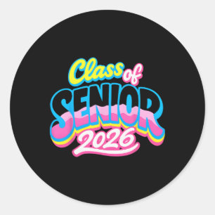 Cl Of Senior 2026 Grad Kids Graduate Funny Graduat Classic Round Sticker
