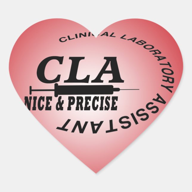 CLA SLOGAN - NICE AND PRECISE! LABORATORY HEART STICKER (Front)