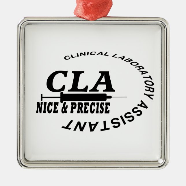 CLA SLOGAN - NICE AND PRECISE! LABORATORY METAL TREE DECORATION (Front)