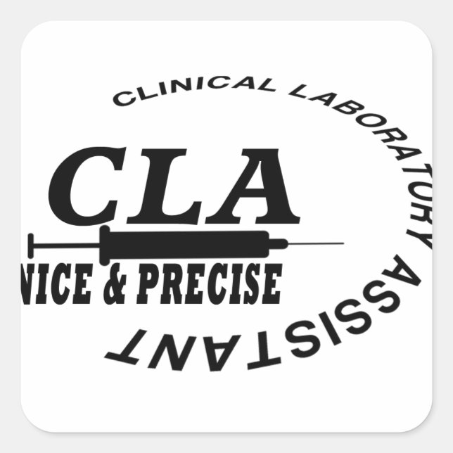 CLA SLOGAN - NICE AND PRECISE! LABORATORY SQUARE STICKER (Front)