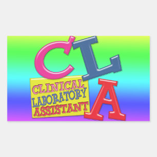 CLA WHIMSICAL CLINICAL LABORATORY ASSISTANT RECTANGULAR STICKER