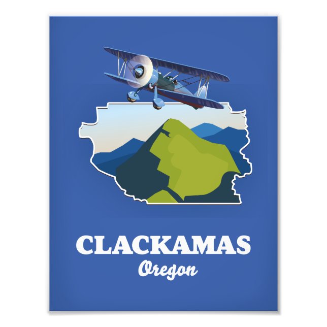 Clackamas Oregon USA map Photo Print (Front)