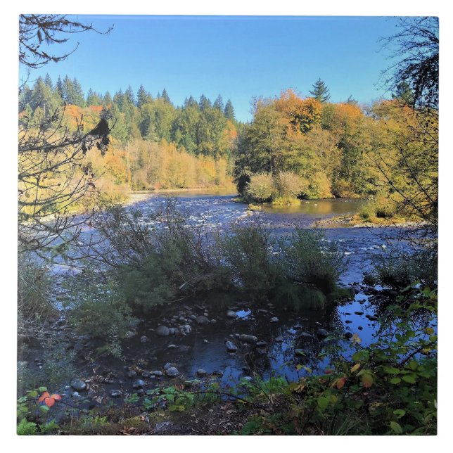 Clackamas River, OR Ceramic Tile (Front)