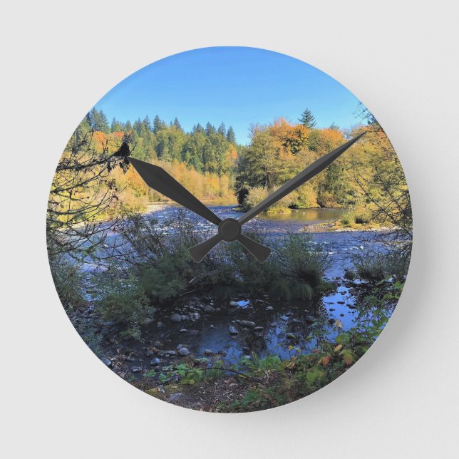 Clackamas River, OR Round Clock (Front)
